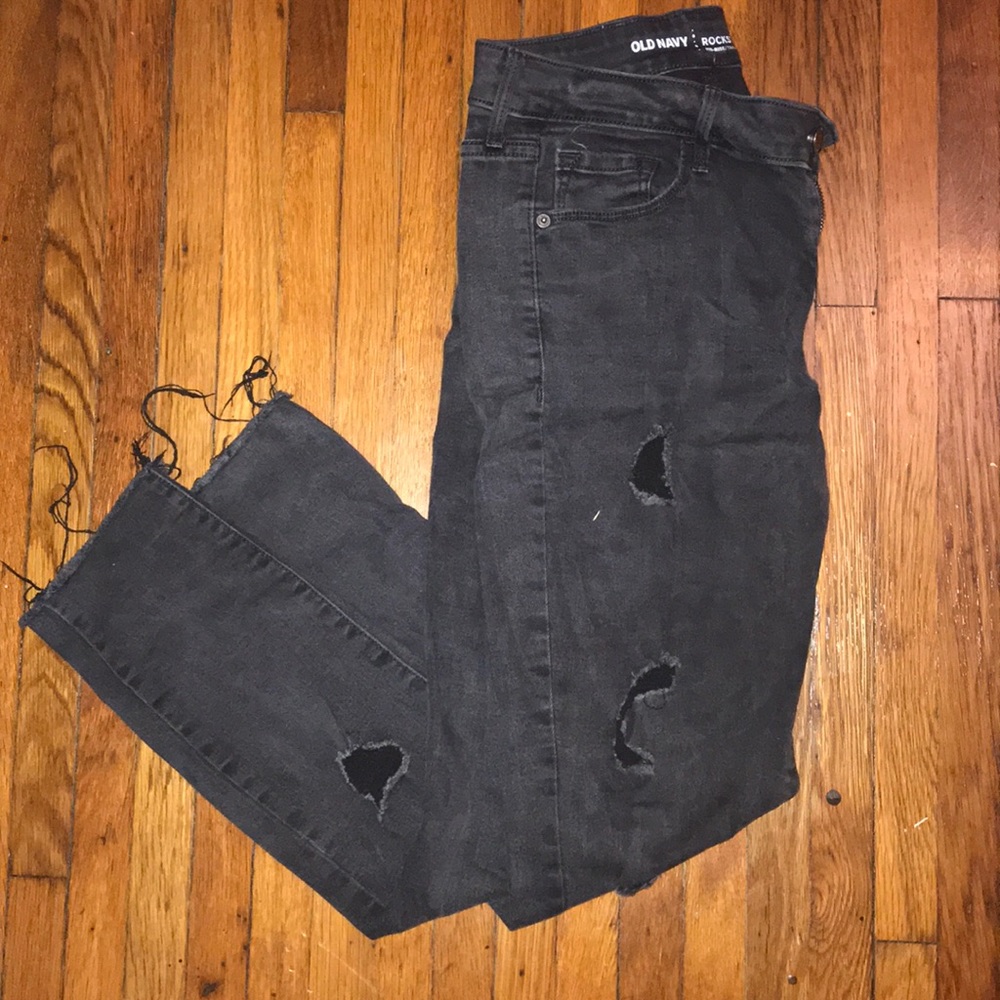 Old Navy BLACK Rockstar Mid-Rise Jeans